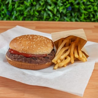 Burger plain with Fries